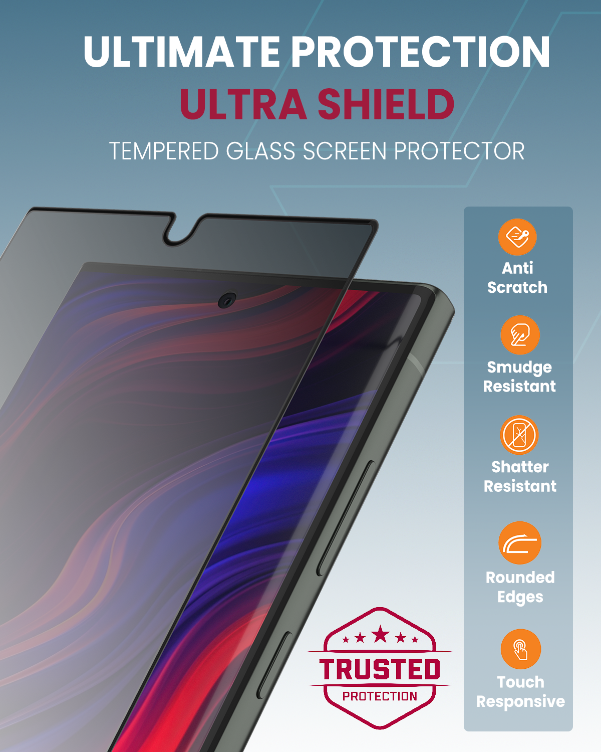 Moxedo Ultra Shield Privacy Screen Protector for Samsung S23 Ultra 9H Full Coverage Anti-Spy Protection