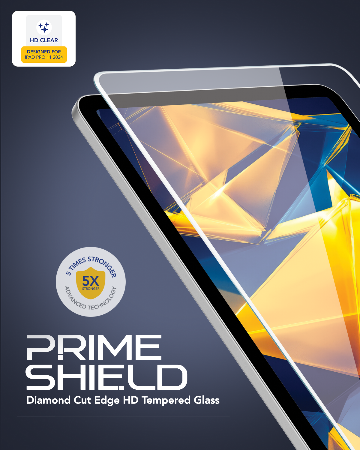 Remson Prime Shield Diamond Cut Edge HD Crystal Clear Tempered Glass Scratch Resistant 5x Stronger with Easy Installation Tool Kit Designed for iPad Pro 11 2024