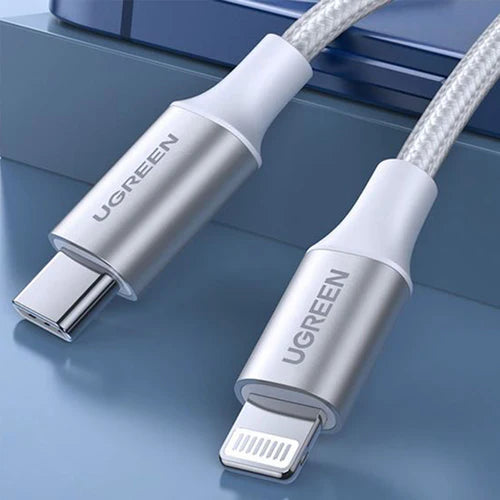 UGREEN USB-C to Lightning Cable (2m, Braided) - Silver