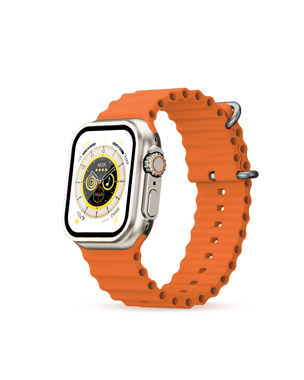 Moxedo Lexor Smart Watch for Android & iOS with 1.71" Super HD AMOLED Display Wireless Charging, Bluetooth Calling, Chat GPT, 100+ Sports Modes, Fitness & Health Tracker, IP67 Waterproof (Orange)
