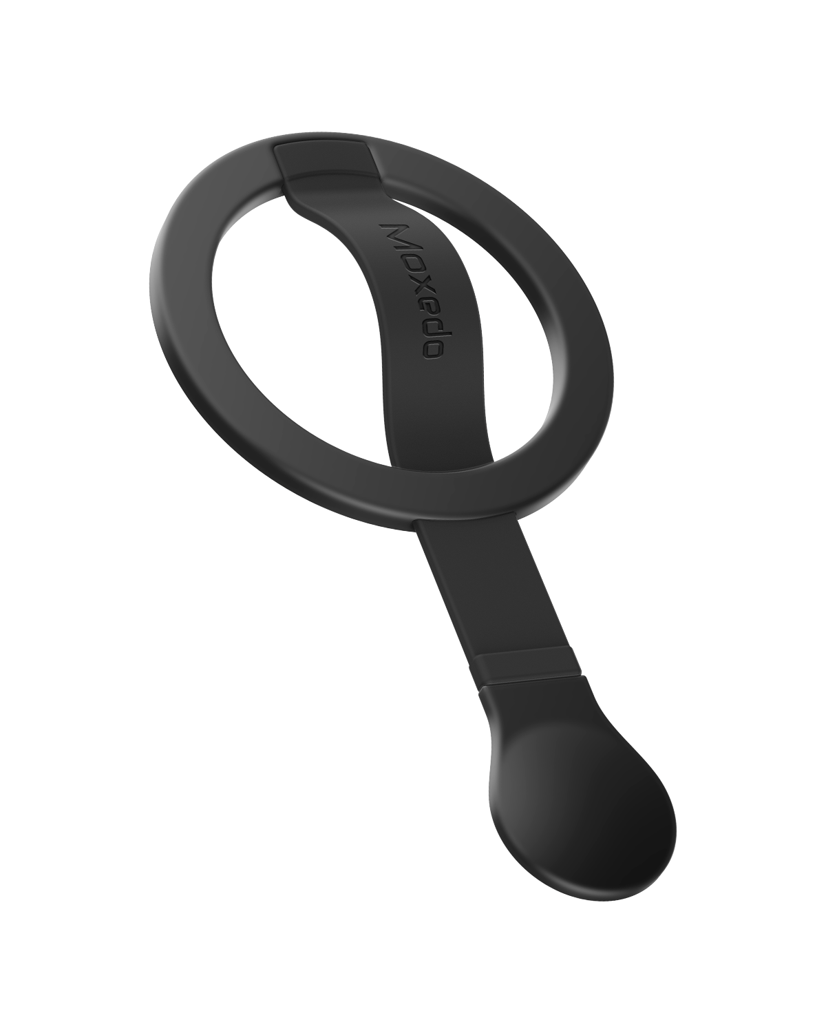 Moxedo Snap-On Magnetic Phone Grip Soft Silicone Grip Adjustable Strap with Double Sided Magnetic Design Compatible for iPhone 16 15 Pro Max Plus 14 13 12 and All Phones - Black