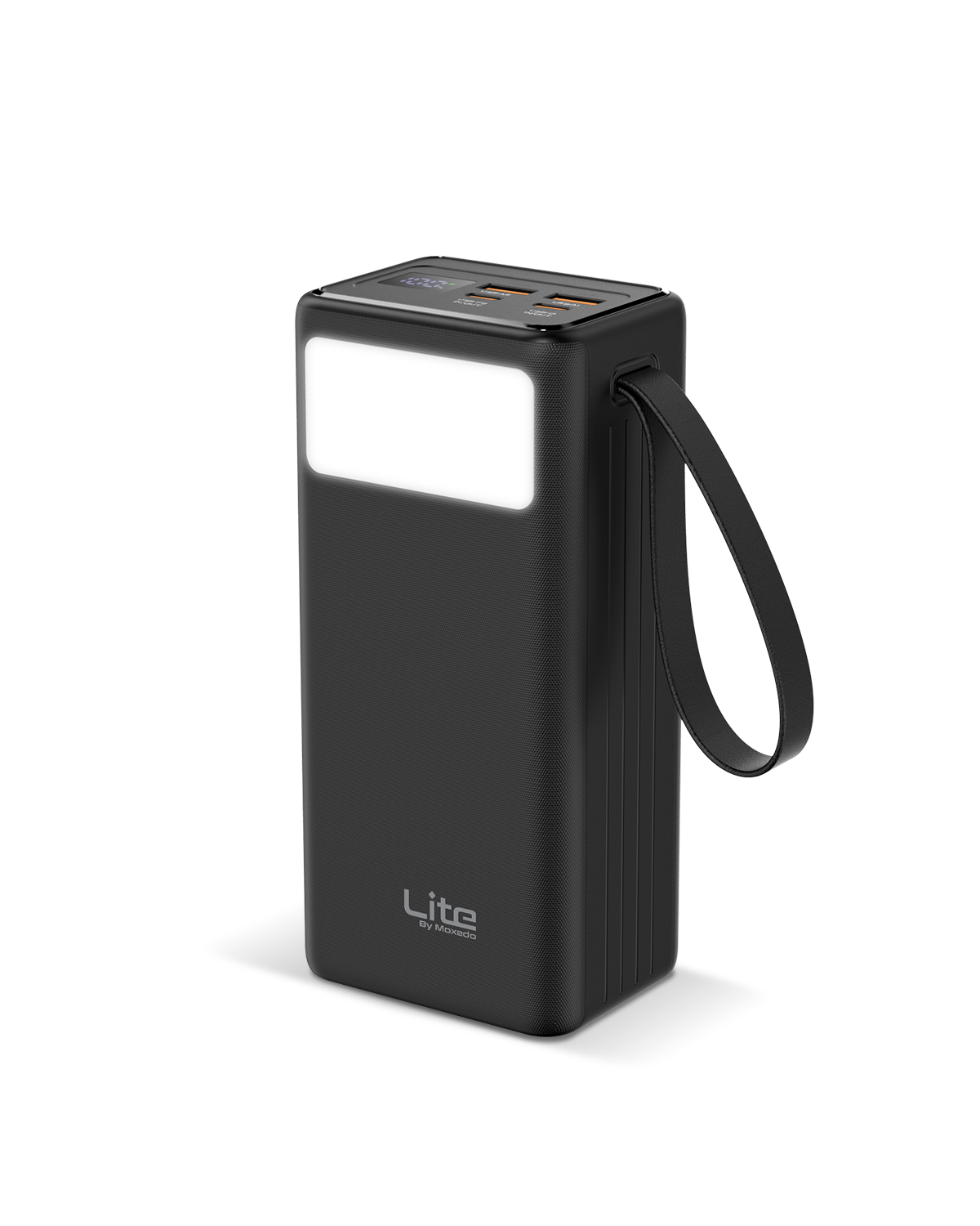 Moxedo Lite Multi-Port 40,000 mAh PD 65W Mini Power Station Fast Charging 2 USB-C / 2 USB-A Ports Portable with Built-in LED Flash Light and Lanyard