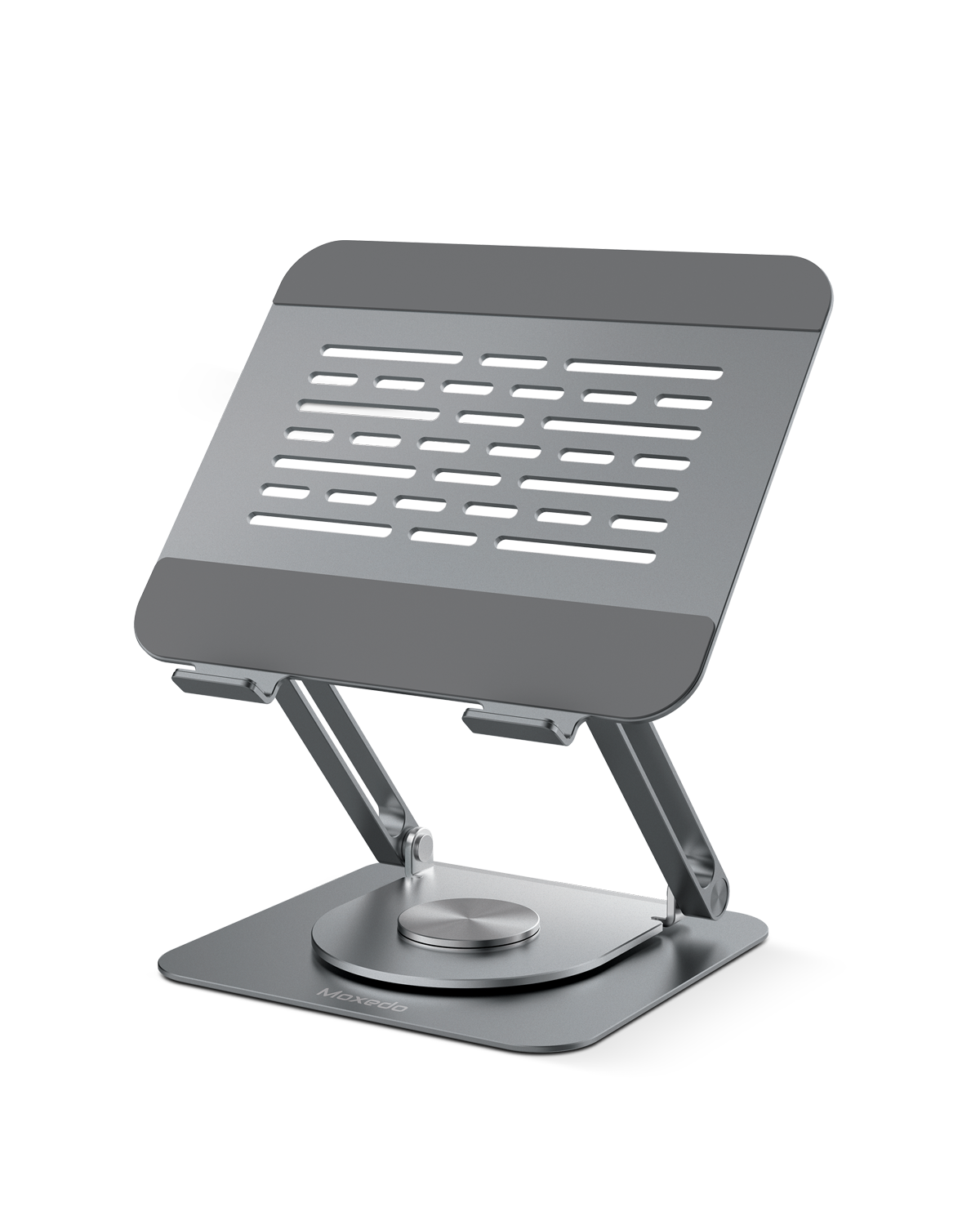 Moxedo Aluminum Laptop/ Tablet Stand with 360° Rotatable Base Adjustable Foldable Tablet Holder Compatible with iPad Pro/ Air/ Mini Galaxy Tab S10/S9/A9 Up to 17.2” Devices