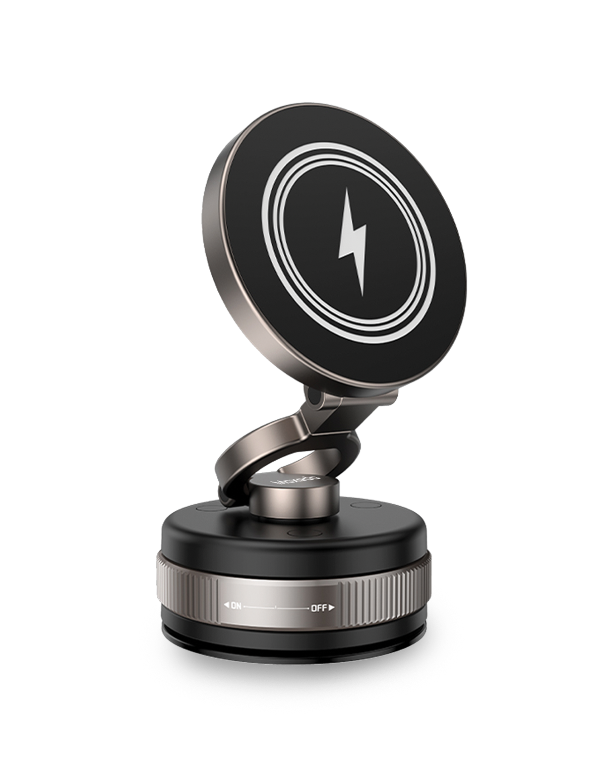 Moxedo 2 in 1 Car Phone Holder 15W Wireless Car Charger Vacuum Suction Cup Phone Holder for Dashboard / Windshield with Metal Plate Compatible for All Smartphones
