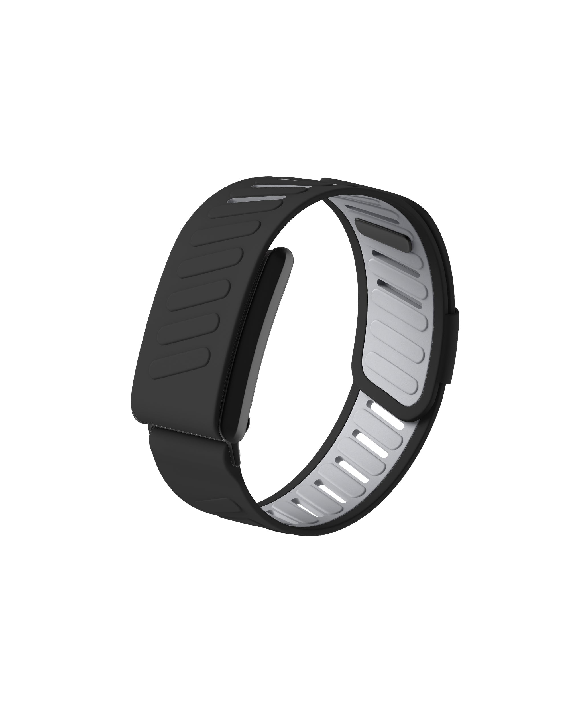 Moxedo Comfort Durable Whoop 5.0 Band Soft-Touch Silicone Replacement Wrist Strap–Flexible, Waterproof Watch Band for Men & Women, Lightweight, Skin-Friendly with U-Shaped Connector - Black/Grey