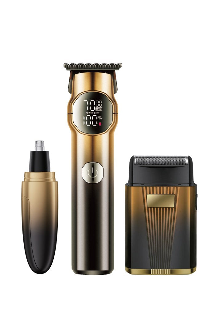 Moxedo Revonex 3 in 1 Grooming Kit Rechargeable Cordless Electric Hair Trimmer T-Blade Head LED Display USB-C Charging Port for Nose , Body and Face