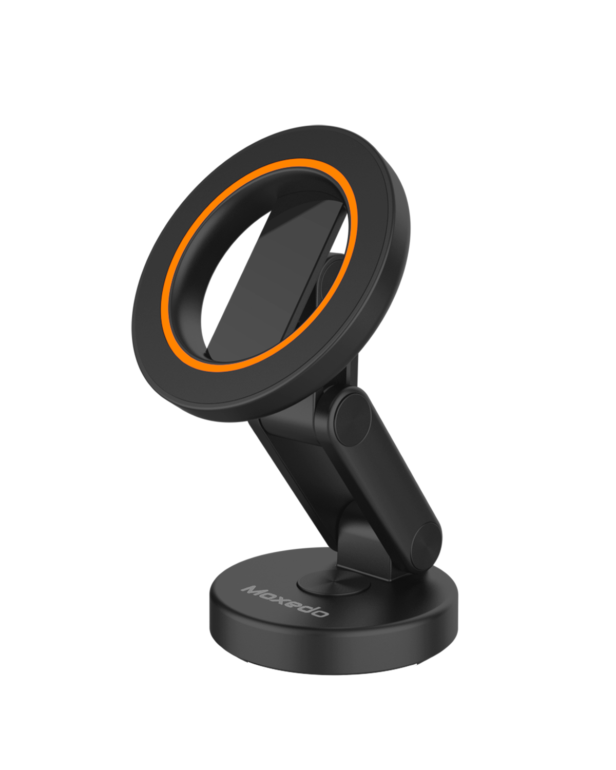Moxedo Snap-On Magnetic Car Phone Holder Dashboard Mount for iPhone 16/15/14/13/12, Android with Extra Metal Ring MagSafe Compatible, 360° Rotating Base, Foldable Design with N52 Magnets