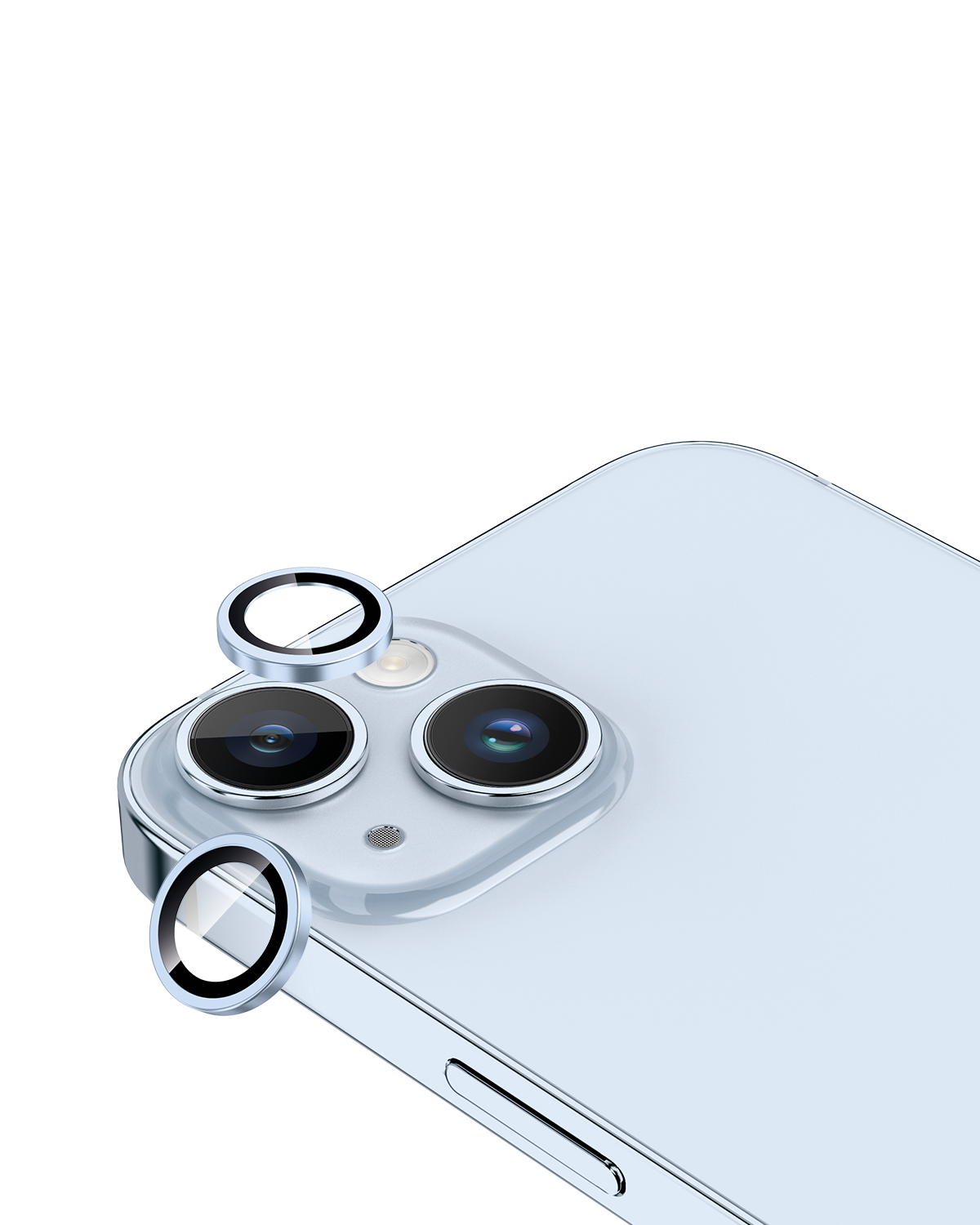 Moxedo Camera Lens Protector Aliminum Alloy with Easy Installation Tool Compatible for iPhone 15 Plus 6.7 /iPhone 15 6.1 (Light Blue)