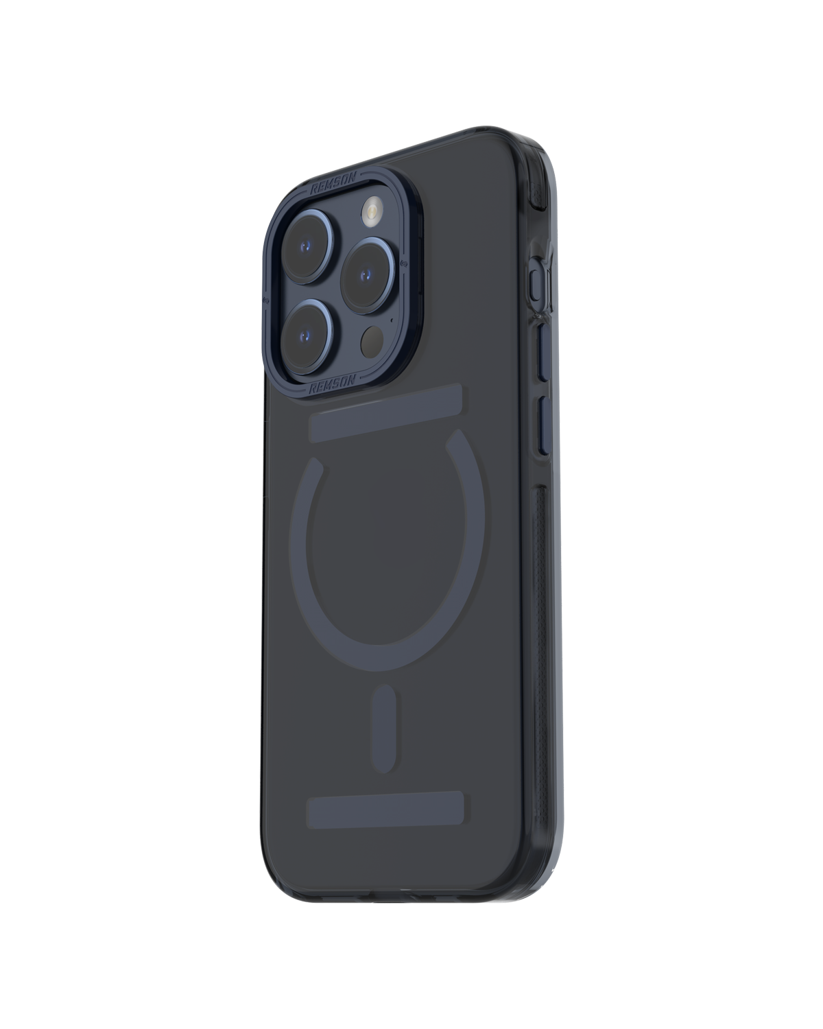 جراب Remson Mag-X المغناطيسي الشفاف الواقي الهجين مع حماية عسكرية متوافق مع iPhone 15 Pro مقاس 6.1 بوصة - أزرق شفاف 