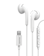 Moxedo Wired Stereo Earphones Lightning Connector Earphone with In-Line Remote, Built-in Microphone Compatible for iPhone 14/13/12/11 Pro Max/X/XS Max/XR (White)