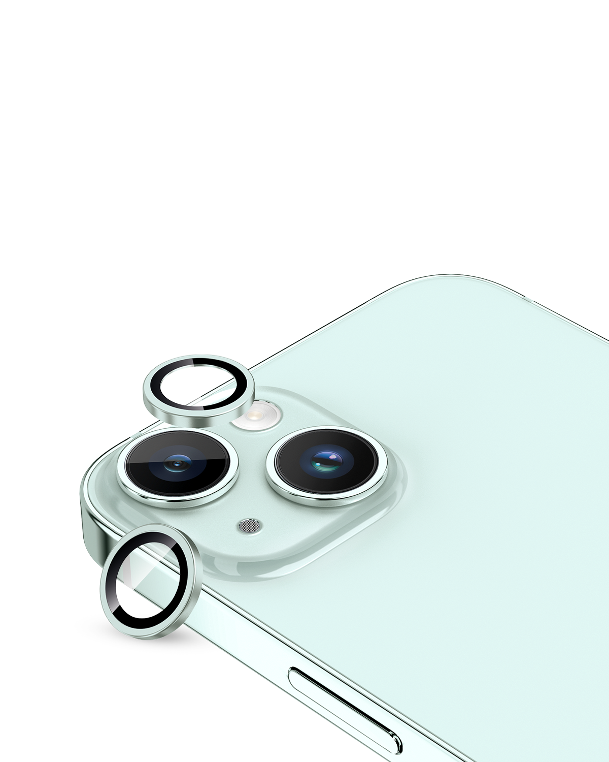 Moxedo Camera Lens Protector Aluminum Alloy with Easy Installation Tool Compatible for iPhone 15 Plus 6.7 /iPhone 15 6.1 (Light Green)