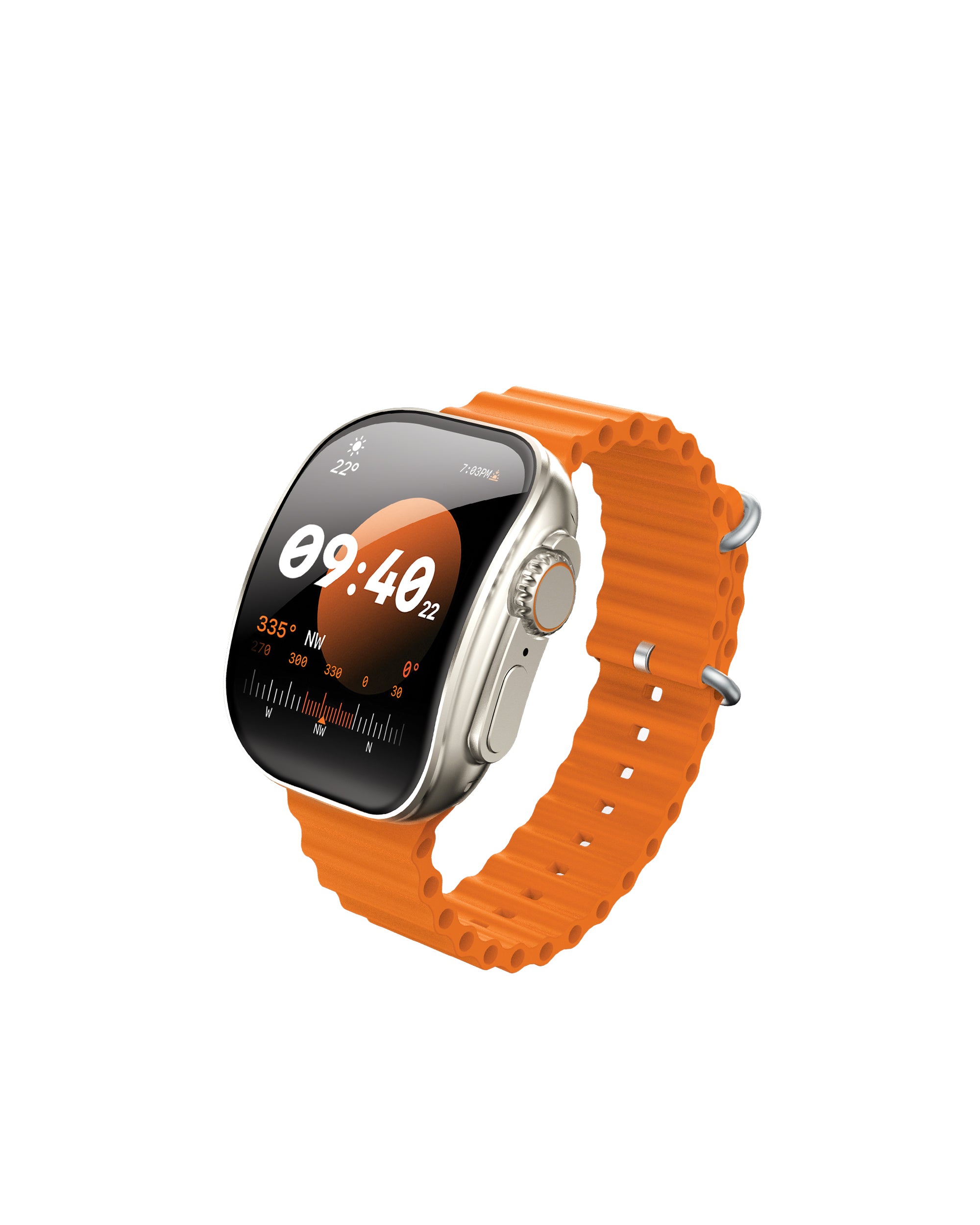 Moxedo Curve Smartwatch Chat GPT AI Assistant Compatible with Android & iOS with 2.01"Super AMOLED Display, Bluetooth Calling, Wireless Charging, IP68 Waterproof, Health & Fitness Tracker – Orange