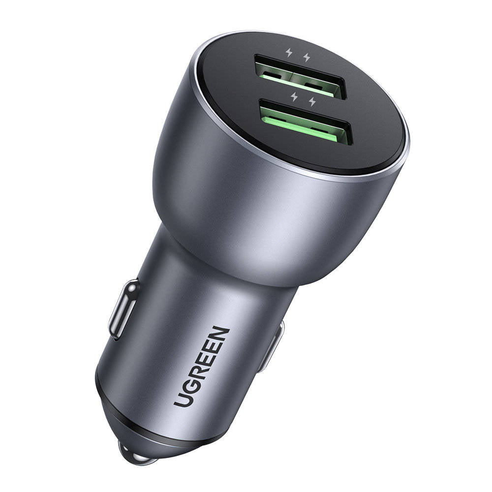 UGREEN Dual USB Type-A Vehicle Charger, 36W w/ Aluminum Casing