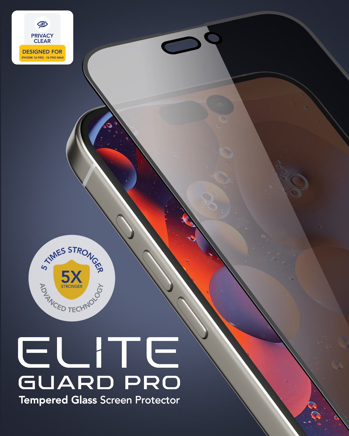 واقي شاشة من الزجاج المقوى من Remson Elite Guard Pro عالي الجودة بتغطية كاملة ودرجة صلابة 9H مع مجموعة أدوات التثبيت متوافق مع iPhone 16 Pro Max مقاس 6.9 بوصة 