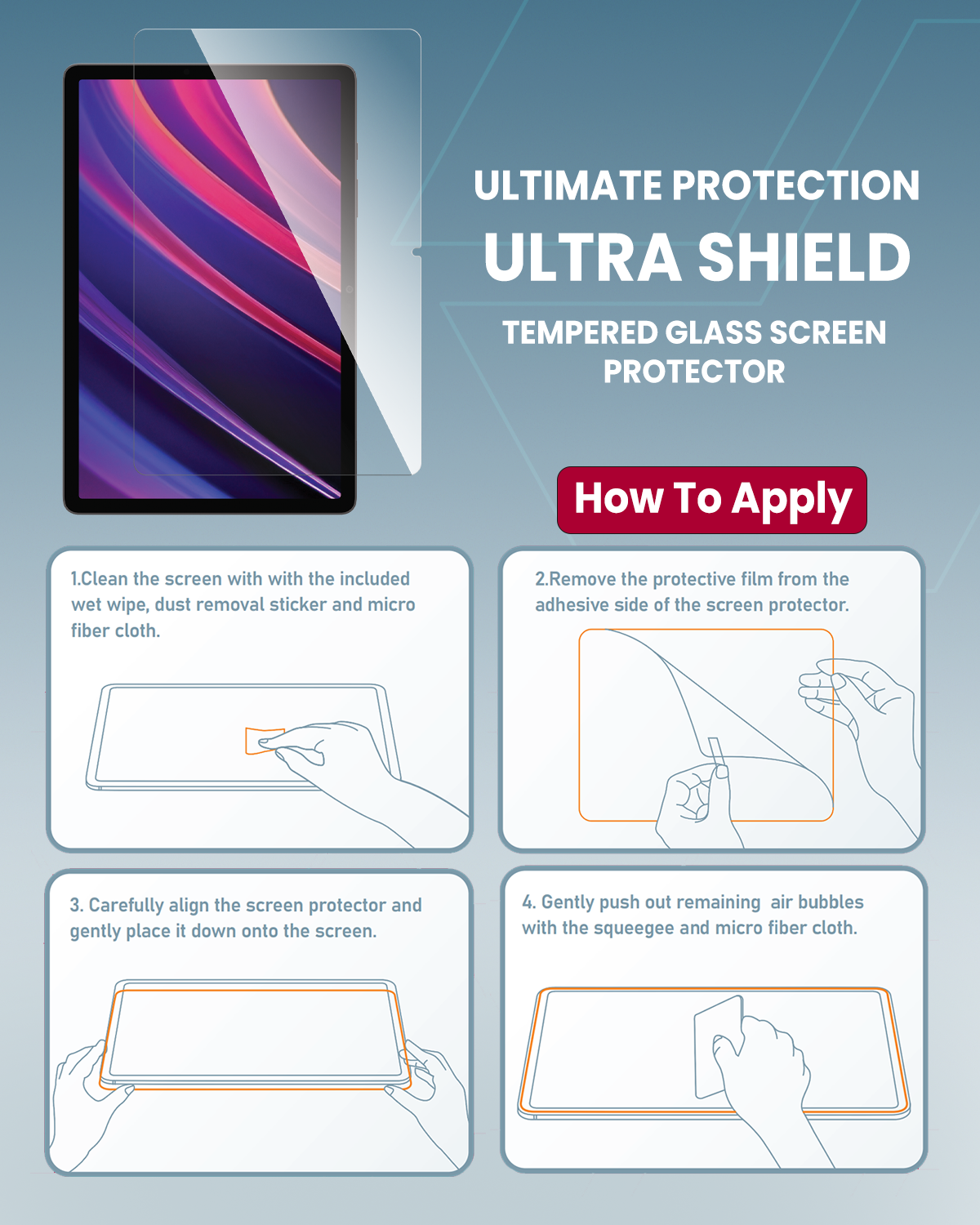 Moxedo Ultra Shield Tempered Glass Screen Protector - HD Clear 9H Hardness for  Samsung  Tab S9