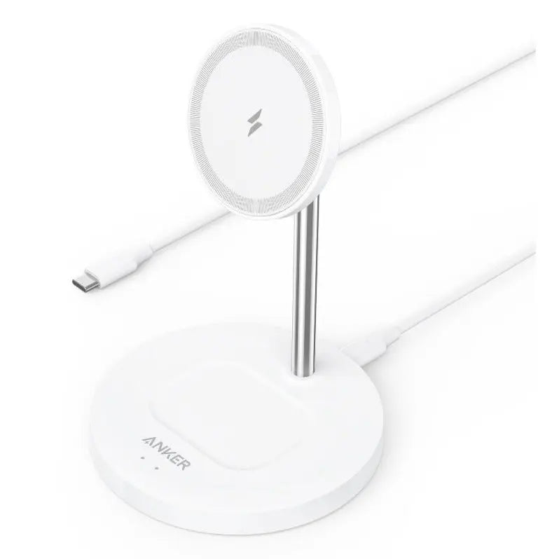 Anker PowerWave Magnetic 2-In-1 Magnetic Wireless Charging Stand Lite - White