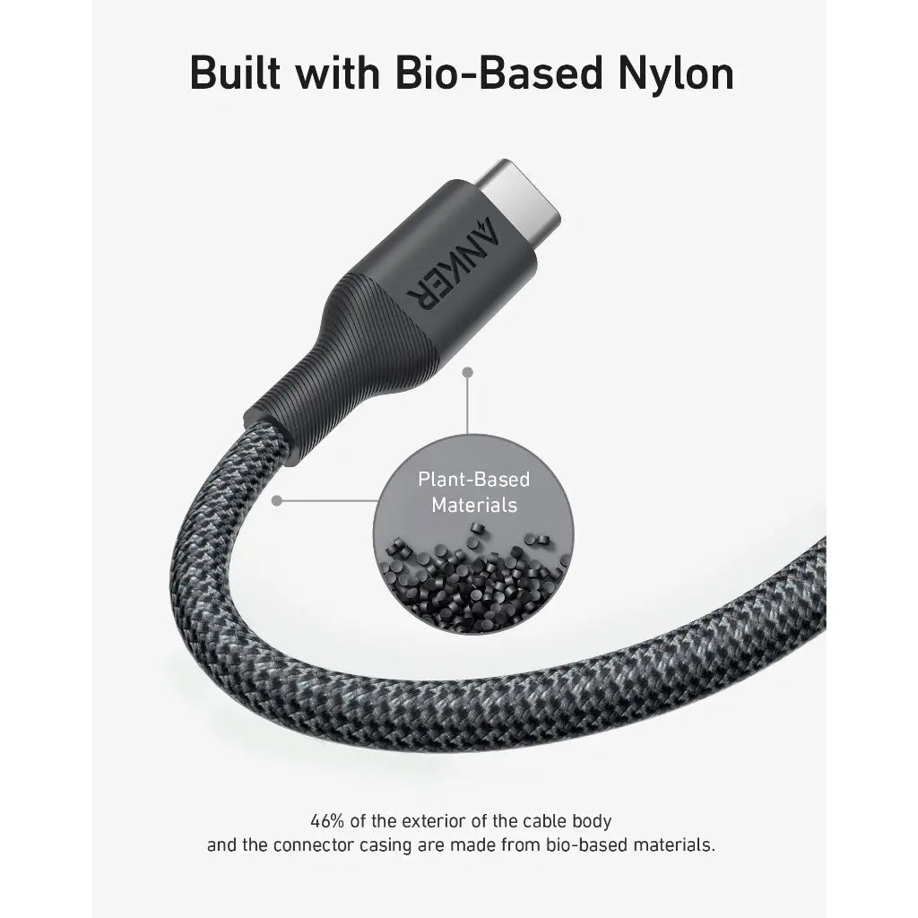 Anker 544 USB-C to USB-C Cable (3ft /240W) Bio-Braided - Black