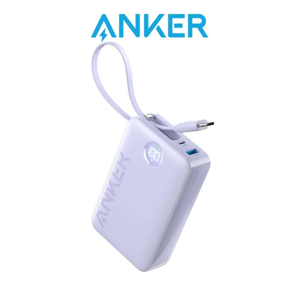 Anker PowerCore 335 20000mAh (22.5W) Power Bank with Built-in USB-C Cable - Purple