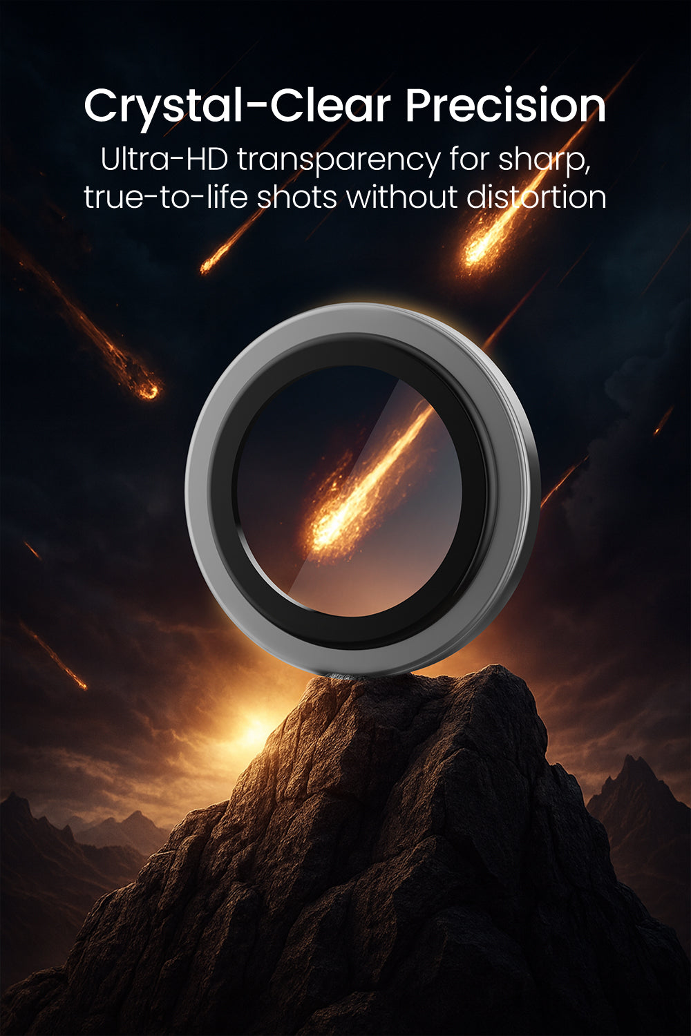 Moxedo Camera Lens Protector for iPhone 17 Air 6.5” 2025 9H Tempered Glass Aluminum Alloy Individual Ring Camera Lens Cover Protector with Easy Installation Tool – Silver