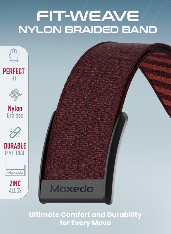 Moxedo Fit-Weave Nylon Braided Band - Pomegranate Red