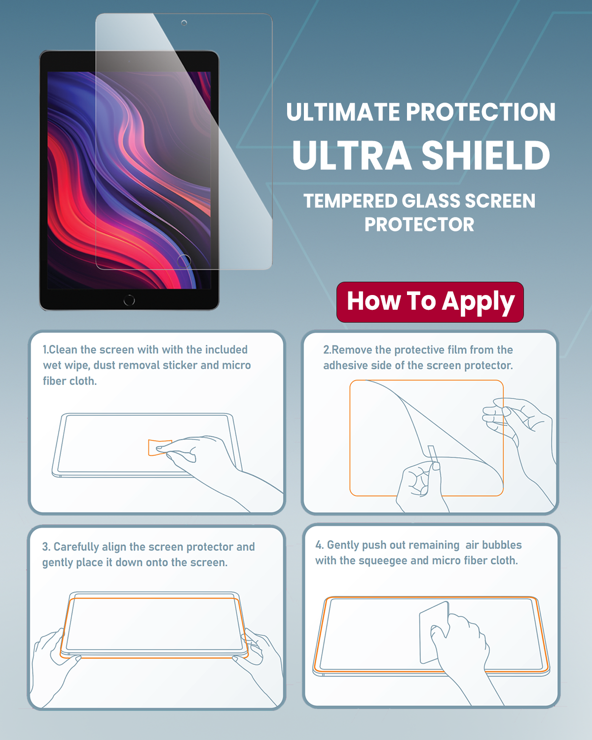 Moxedo Ultra Shield Tempered Glass Screen Protector - HD Clear 9H Hardness for  Apple iPad 10.2 inch