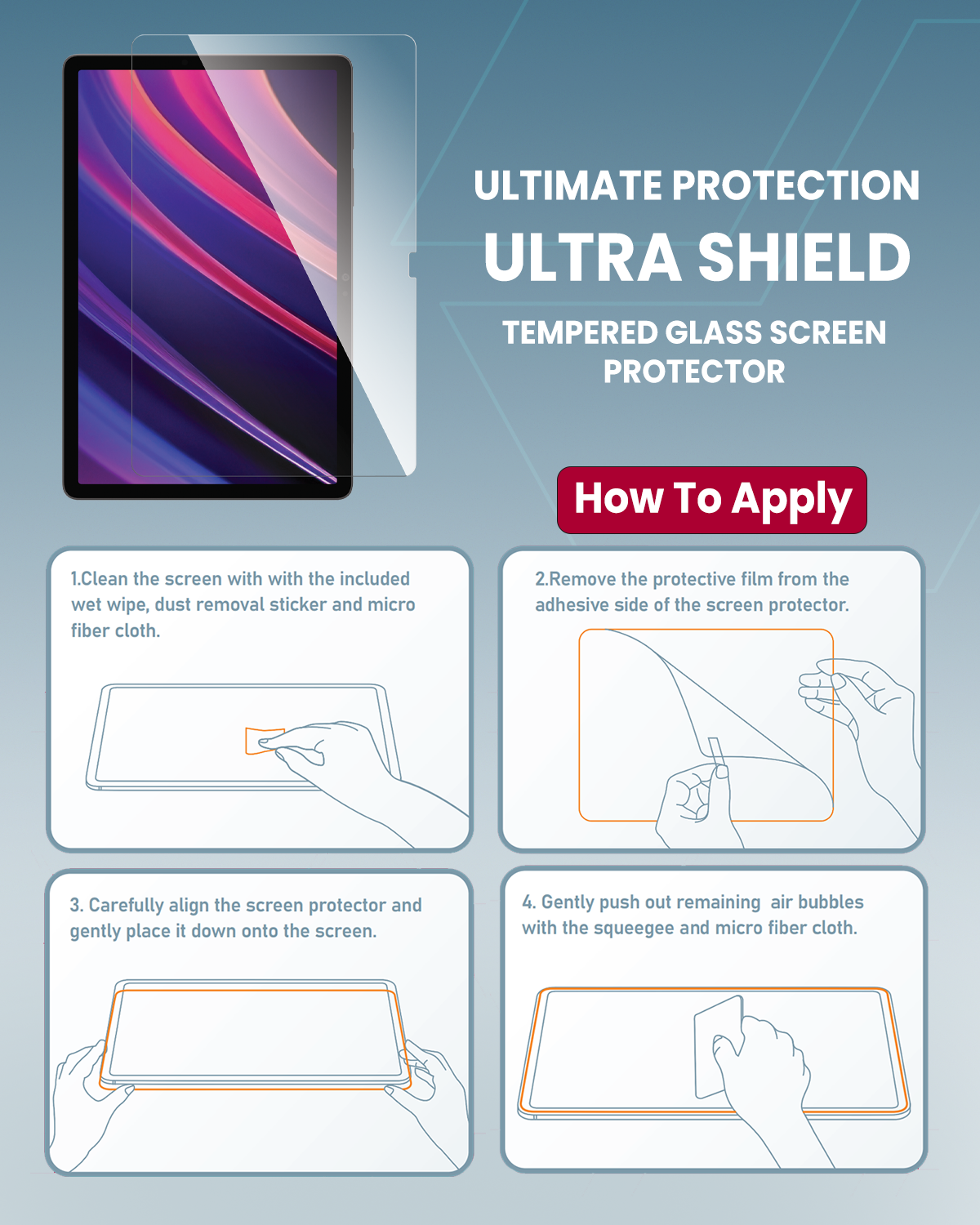 Moxedo Ultra Shield Tempered Glass Screen Protector - HD Clear 9H Hardness for  Samsung  Tab S9 Plus