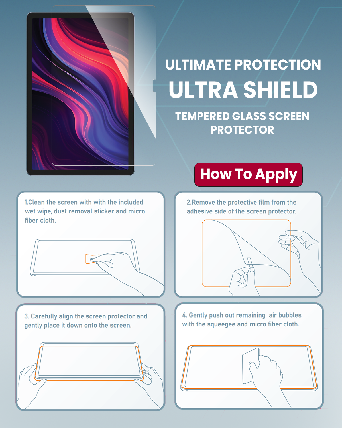 Moxedo Ultra Shield Tempered Glass Screen Protector - HD Clear 9H Hardness for  Honor Pad X8